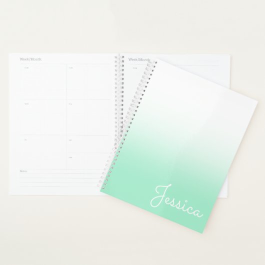 Pastel Mint en Wit Ombre Planner (Display)