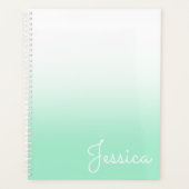 Pastel Mint en Wit Ombre Planner (Voorkant)