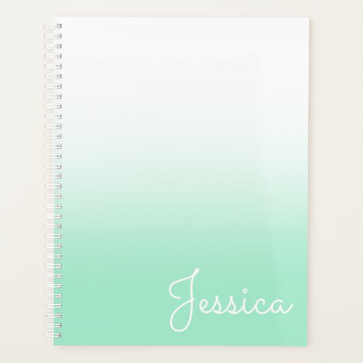 Pastel Mint en Wit Ombre Planner (Voorkant)