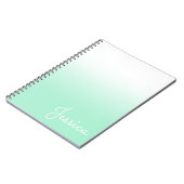 Pastel Mint en Witte Ombre Notitieboek (Linkerzijde)