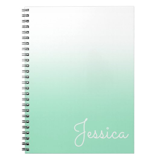 Pastel Mint en Witte Ombre Notitieboek (Voorkant)