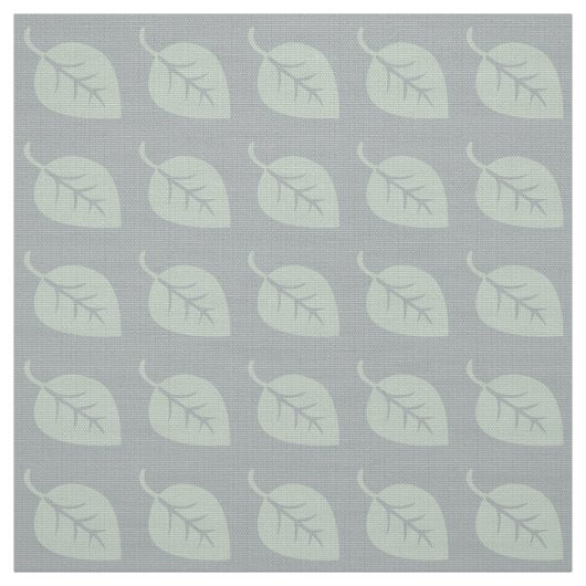 Pastel Mint Gray Leaf Patroon Stof (Swatch)
