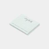 Pastel Mint & Gray Quatrefoil Patroon Aangepaste n Post-it® Notes (Schuin)