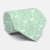 Pastel Mint-Green 11  Floral Damascus Stropdas (Opgerold)