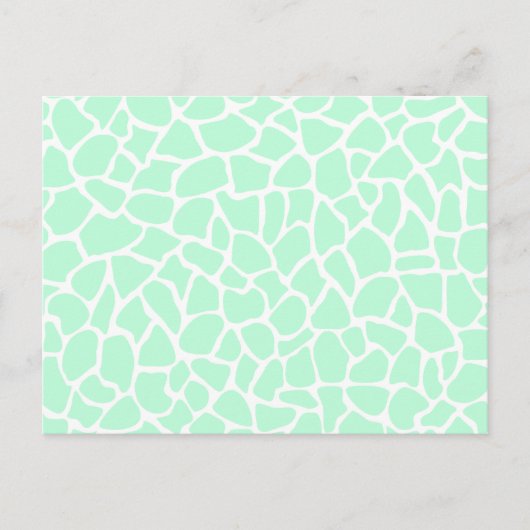 Pastel Mint Green Animal Print Giraffe Pattern Briefkaart (Voorkant)