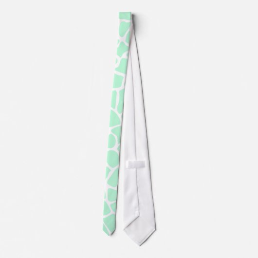 Pastel Mint Green Animal Print Giraffe Pattern Stropdas (Achterkant)