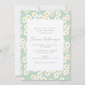 Pastel Mint Green Daisy Flower Cute Baby shower Kaart (Voorkant)