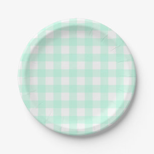 Pastel Mint Green Easter Pset Patroon Papieren Bordje