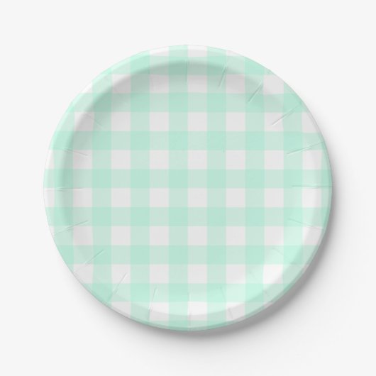 Pastel Mint Green Easter Pset Patroon Papieren Bordje (Voorkant)