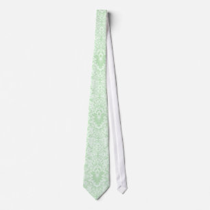 Pastel Mint Green  Floral Damaskers Stropdas