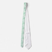 Pastel Mint-Green Floral Damaskers Stropdas (Achterkant)