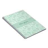 Pastel Mint Green  Floral Paisley Pattern Notitieboek (Rechterzijde)