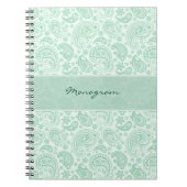 Pastel Mint Green  Floral Paisley Pattern Notitieboek (Voorkant)