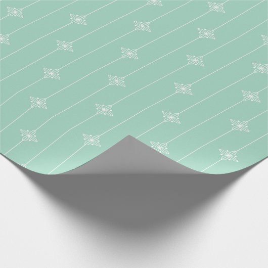 Pastel Mint Green Geometric Pattern Cadeaupapier (Hoek)
