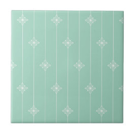 Pastel Mint Green Geometric Pattern Tegeltje