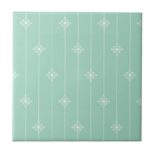 Pastel Mint Green Geometric Pattern Tegeltje