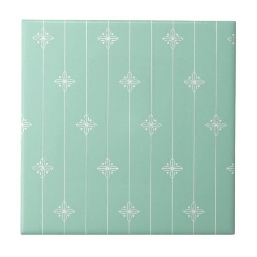 Pastel Mint Green Geometric Pattern Tegeltje (Voorkant)
