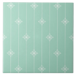 Pastel Mint Green Geometric Pattern Tegeltje
