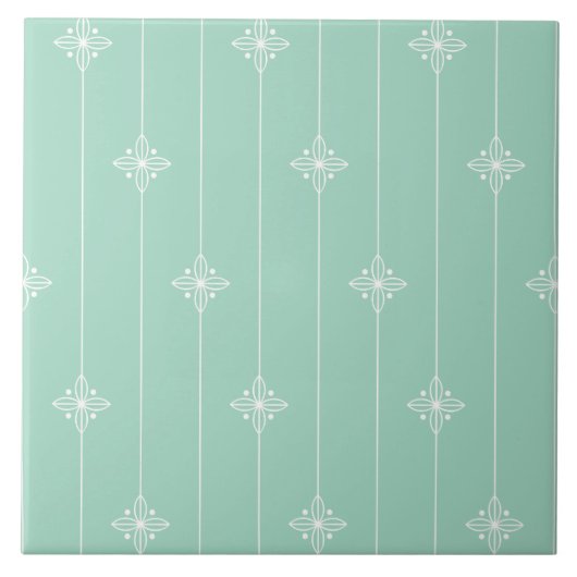Pastel Mint Green Geometric Pattern Tegeltje (Voorkant)