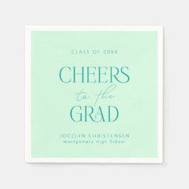Pastel Mint Green Gepersonaliseerde Cheers Afstude Servet