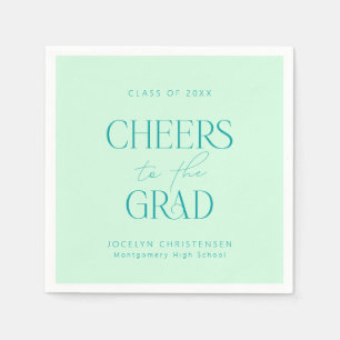 Pastel Mint Green Gepersonaliseerde Cheers Afstude Servet