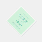 Pastel Mint Green Gepersonaliseerde Cheers Afstude Servet (Hoek)
