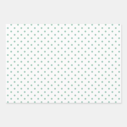  Pastel Mint Green Gingham Check Polka Dots Inpakpapier Vel (Voorkant 2)