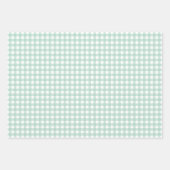  Pastel Mint Green Gingham Check Polka Dots Inpakpapier Vel (Voorkant)