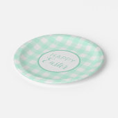 Pastel Mint Green Happy Paast Patroon Papieren Bordje (Gekanteld)