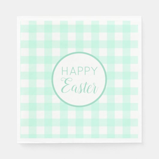 Pastel Mint Green Happy Paast Patroon Servet (Voorkant)