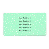 Pastel Mint Green met White Stippen Pattern Etiket (Voorkant)