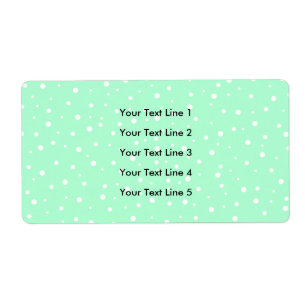 Pastel Mint Green met White Stippen Pattern Etiket
