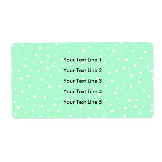 Pastel Mint Green met White Stippen Pattern Etiket (Voorkant)