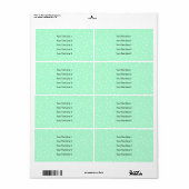 Pastel Mint Green met White Stippen Pattern Etiket (Full Sheet)