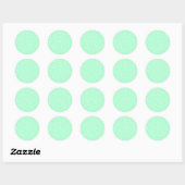 Pastel Mint Green met White Stippen Pattern Ronde Sticker (Vel)
