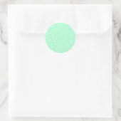 Pastel Mint Green met White Stippen Pattern Ronde Sticker (Tas)
