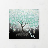 Pastel Mint Green over het zwarte-heetridhuwelijk Drieluik Uitnodiging (Cover)