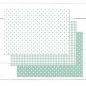 Pastel Mint Green Polka Dots Gingham Pattern Mix Inpakpapier Vel