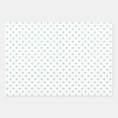 Pastel Mint Green Polka Dots Gingham Pattern Mix Inpakpapier Vel (Voorkant)