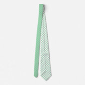 Pastel Mint Green PolkaDot Pattern Stropdas (Achterkant)