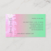 Pastel Mint Green Roze Blush nagels Fotosjabloon Visitekaartje (Achterkant)