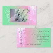 Pastel Mint Green Roze Blush nagels Fotosjabloon Visitekaartje (Voorkant / Achterkant)