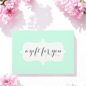 Pastel Mint Green Salon Gift Certificate Kaart