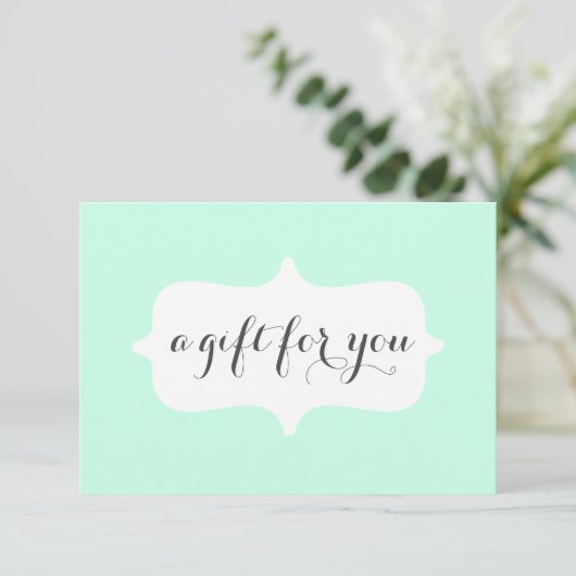 Pastel Mint Green Salon Gift Certificate Kaart (Staand voorkant)