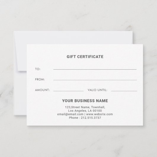 Pastel Mint Green Salon Gift Certificate Kaart (Achterkant)