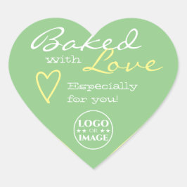 Pastel Mint Green Simple Made Love Heart Logo Cute Hart Sticker