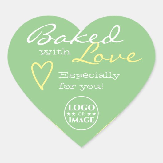 Pastel Mint Green Simple Made Love Heart Logo Cute Hart Sticker (Voorkant)