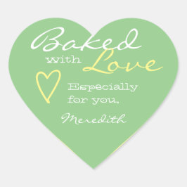 Pastel Mint Green Simple Made Love Heart Shape Hart Sticker