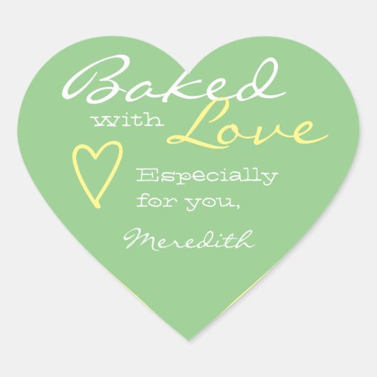 Pastel Mint Green Simple Made Love Heart Shape Hart Sticker (Voorkant)