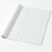 Pastel Mint Green Simple Modern Raindrops Patroon Cadeaupapier (Uitgerold)